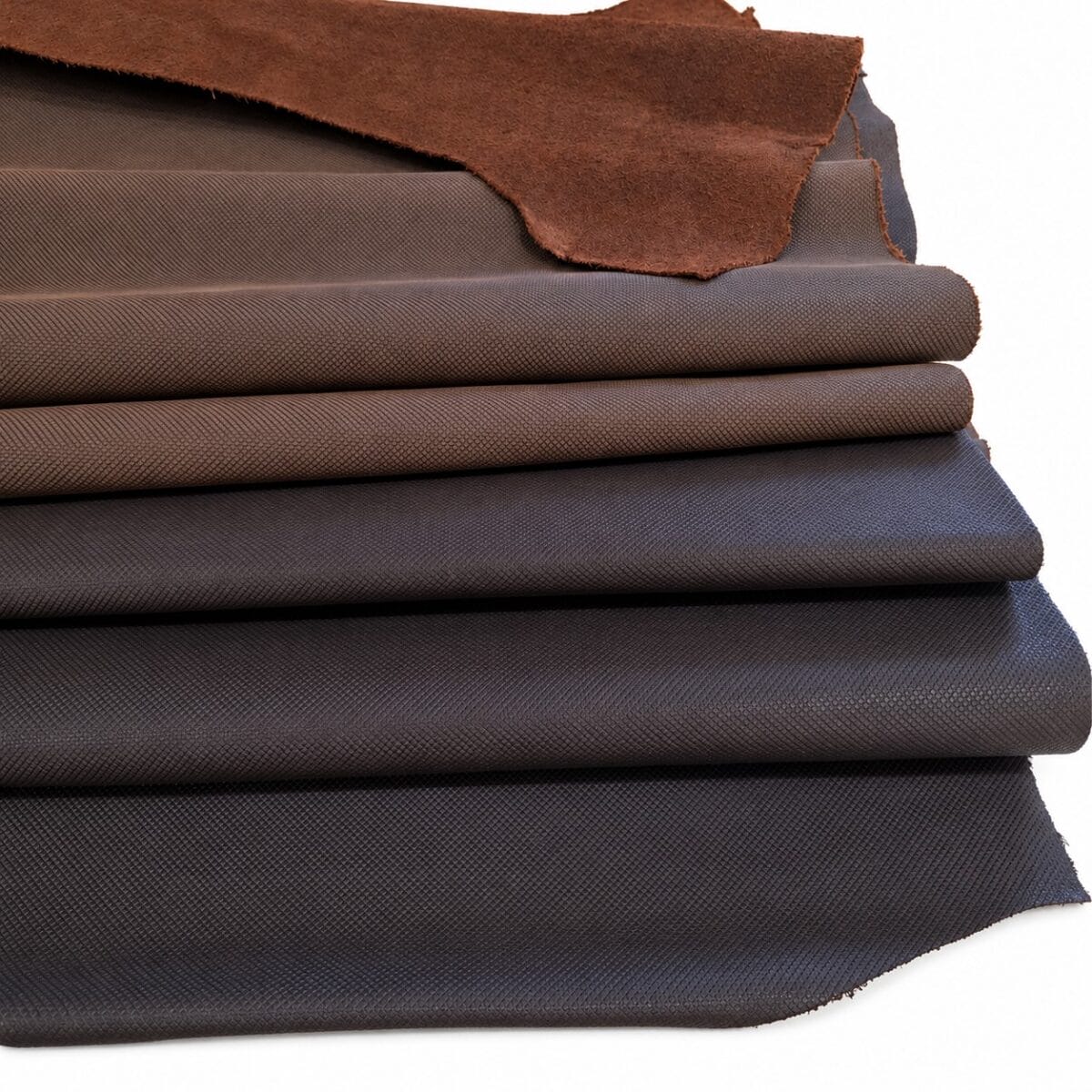 Pyramid Embossed Cow Leather Colors Pyramid embossed cow leather in Brown and Rustic Brown