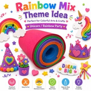 rainbow mix Craft EVA Foam Sheets 39″ x 39″ Rainbow Mix– 10 Pack'Rainbow Mix Theme Idea' headline.