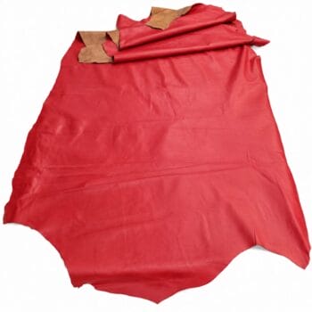 Red cow leather 2 oz side, full side laid flat