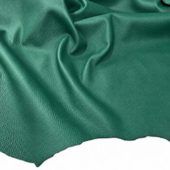 Kelly Green Pebble Lambskin Leather Floater Kelly Green pebble lambskin leather, Floater semi-veg lamb hide draped to show the grain