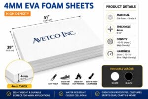 SP70B-4mm EVA Foam - Avetco Inc 0.16″ | 4mm E700 High Density EVA Foam Sheets – 70-75 Shore C – 2 or 6 pk