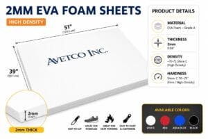 2MM THICKNESS 0.08″ | 2mm E700 High Density EVA Foam Sheets – 70-75 Shore C – 2, 6 or 12 pk