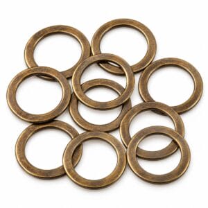 Antique brass flat O rings Y7465 Antique brass flat O rings Y7465