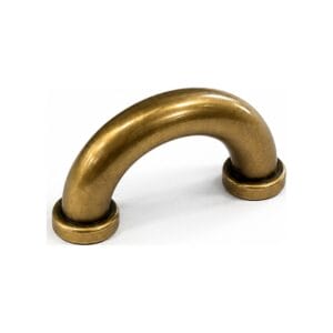 Y0895 Arch Bridge Strap Keeper Brushed Antique Brass Brushed Antique Brass arch bridge strap keeper Y0895, a screw-on handbag strap anchor