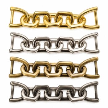 Y1691 chain strap connectors in Gold, Nickel, Brushed Antique Brass and Brushed Pewter