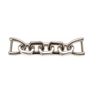 Nickel Y1691 chain strap connector, a 5-link chain with D-ring ends