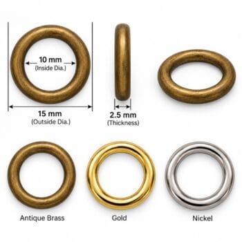 10 mm solid O ring size chart – Y7464, inside and outside diameter