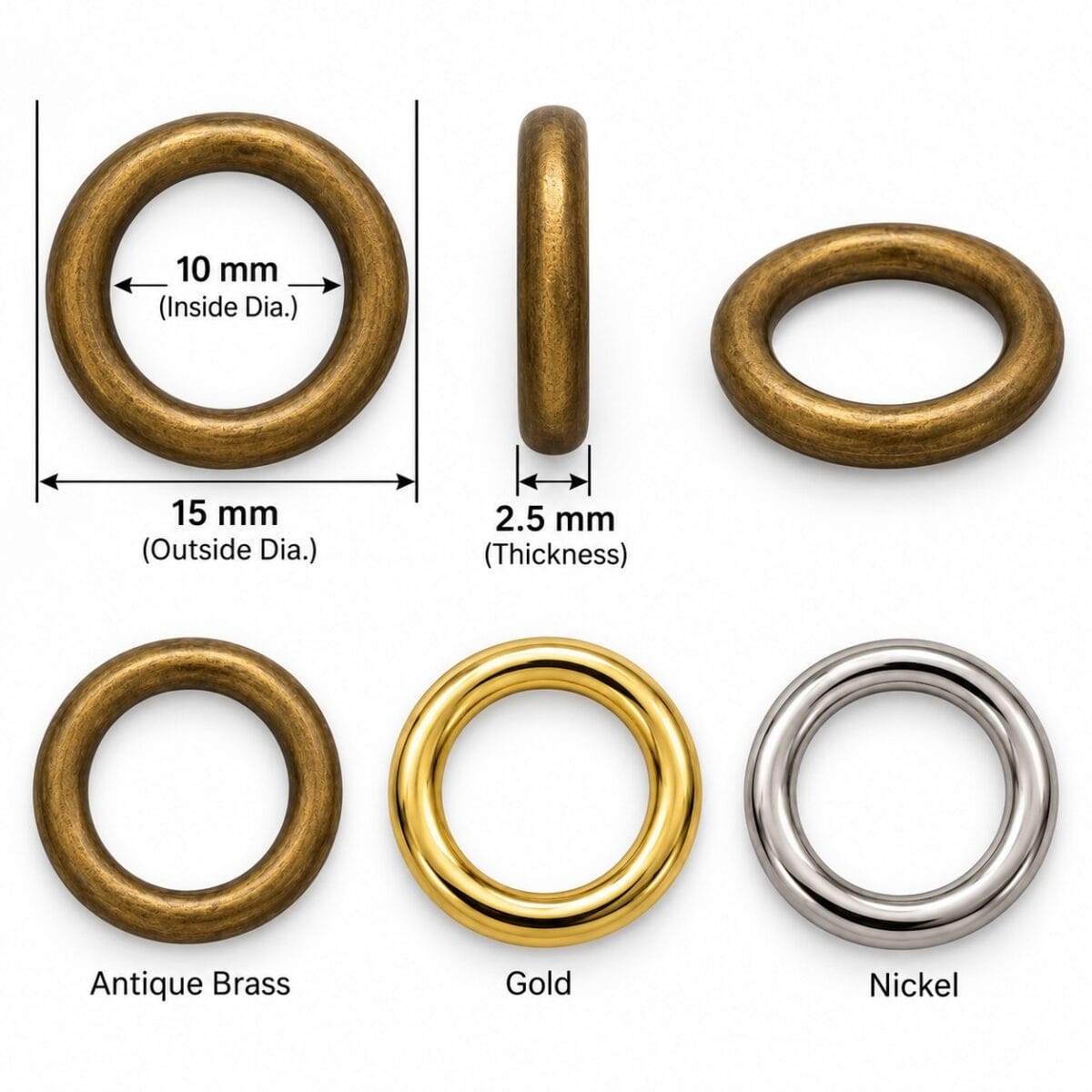 10 mm solid O ring size chart 10 mm solid O ring size chart – Y7464, inside and outside diameter