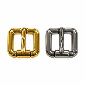 Y6400 roller buckle in gold and nickel Y6400 roller buckle in gold and nickel