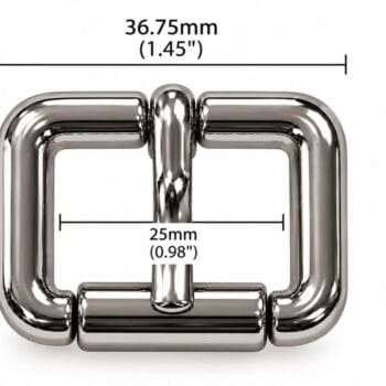 Y6400 25 mm roller buckle size chart with dimensions